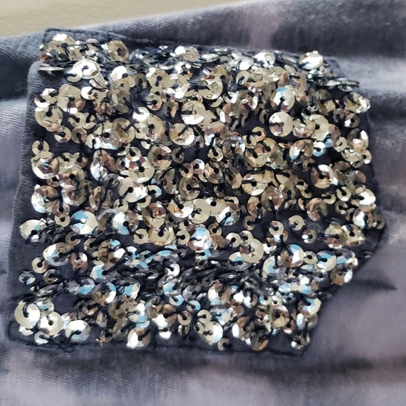 Superdry Gray & White Tie Dyed Racerback Vest Tank with Sequin Pocket SZ M - Picture 3 of 10